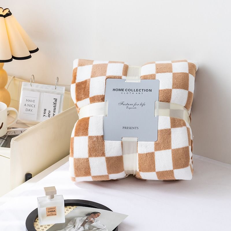 Checkerboard flannel blanket