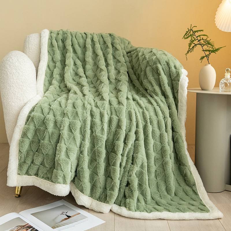 Jacquard Rabbit Fur Blanket