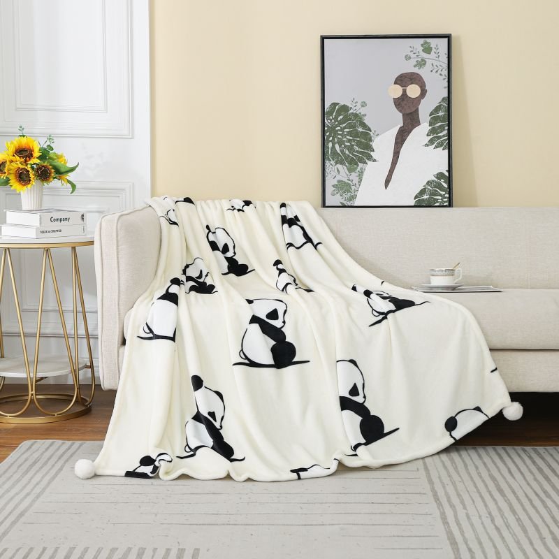 Panda flannel blanket