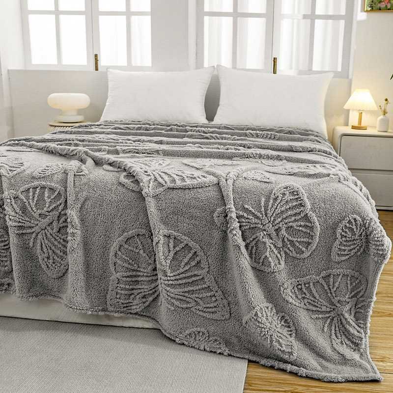 Butterfly jacquard flannel blanket